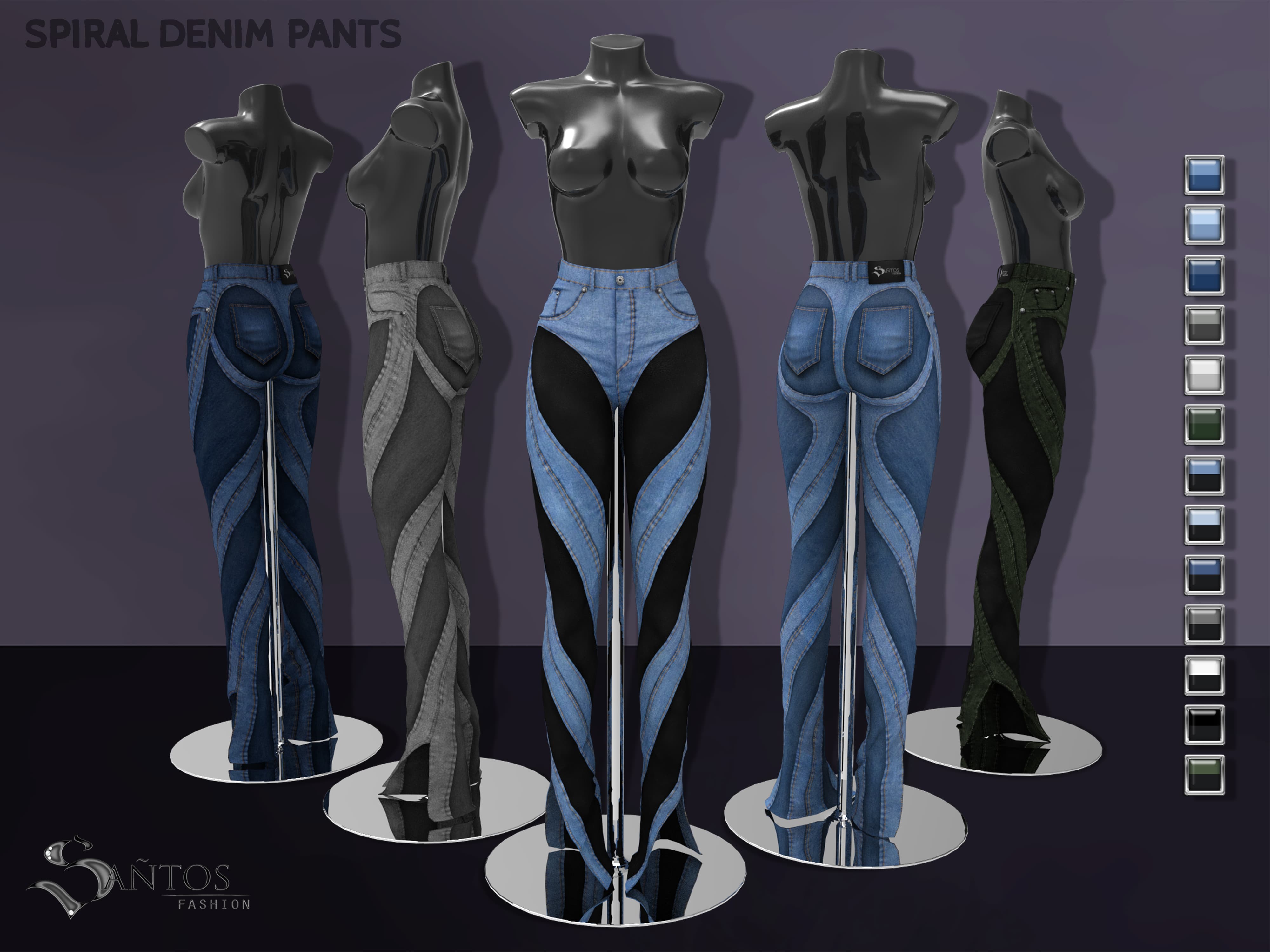 Скриншот мода Джинсы Spiral Denim Pants